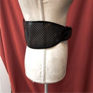Fendi patent leather corset belt silver tone buckle size 34